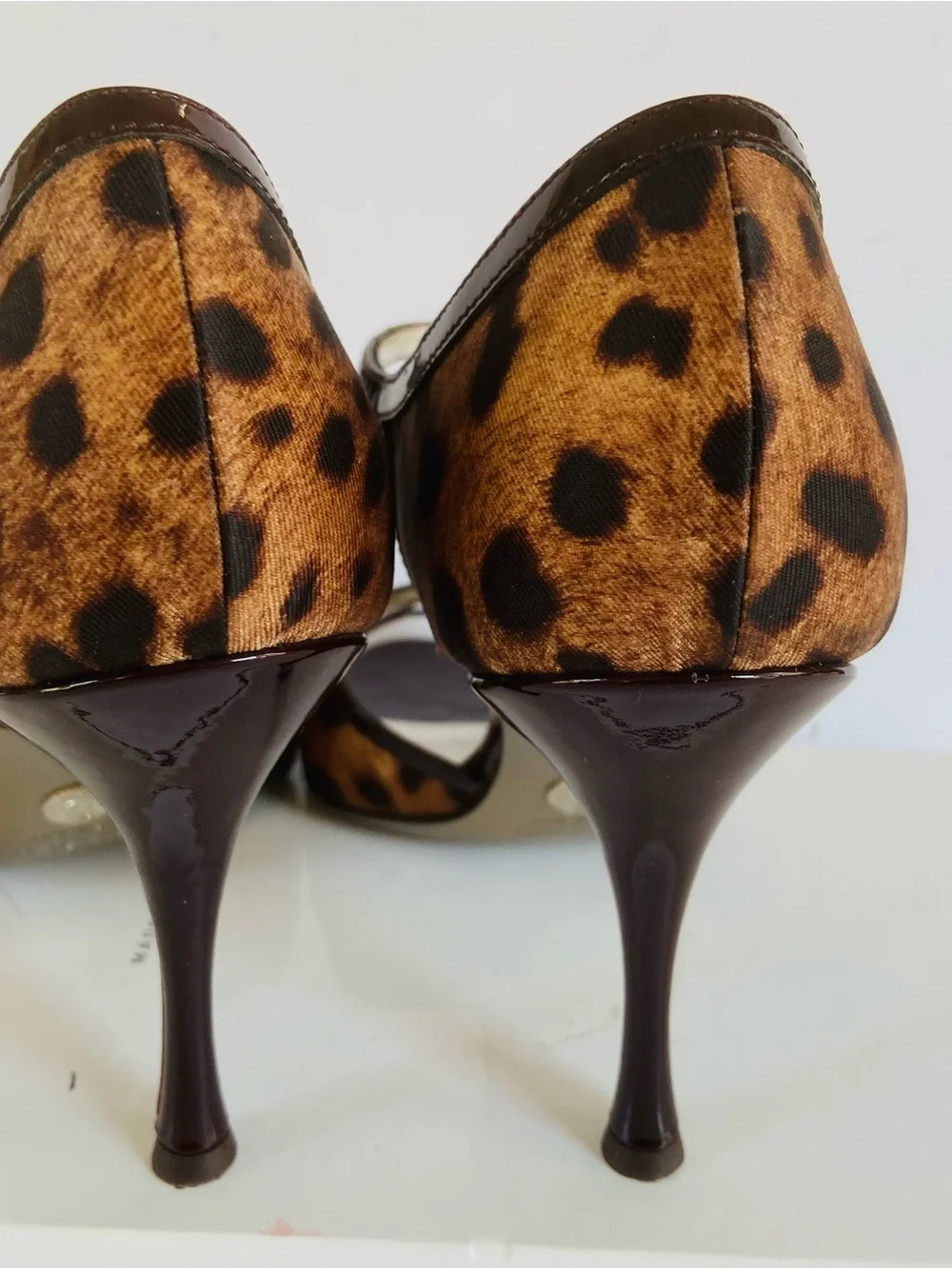 Dolce & Gabbana brown black animal print heels 37.5